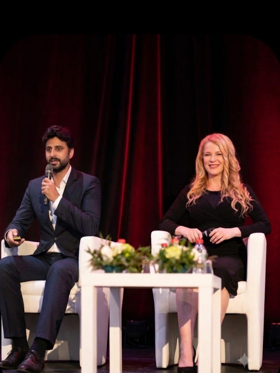 A panel discussion on stage