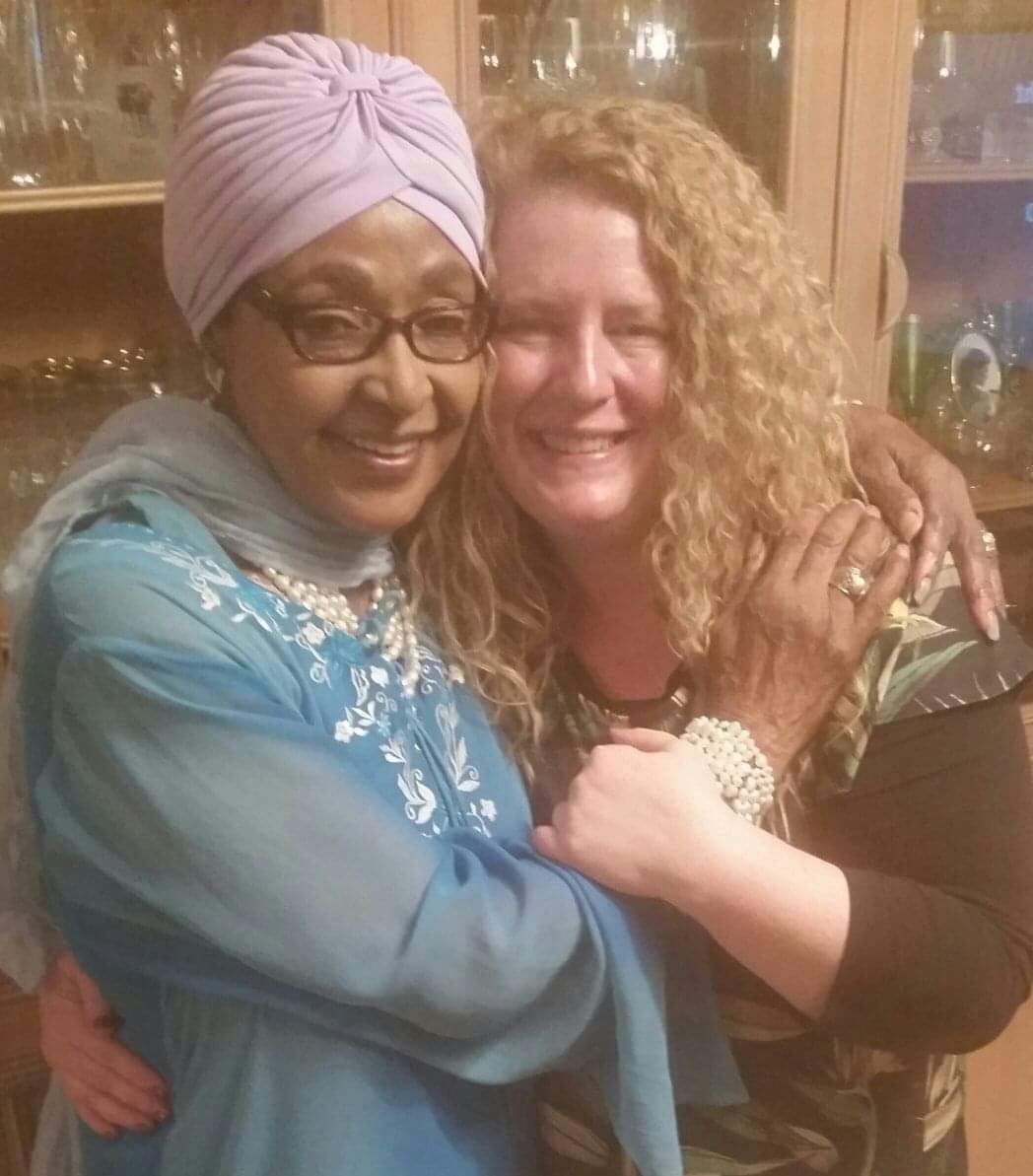 Two friends embracing